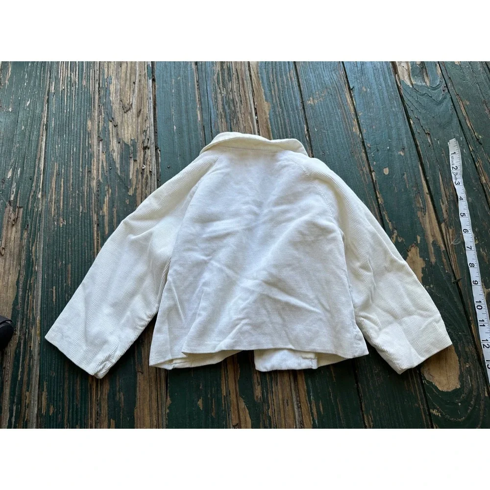 Vintage White Corduroy 2pc Set Jacket and Overalls Kids Toddler Heirloom Style
